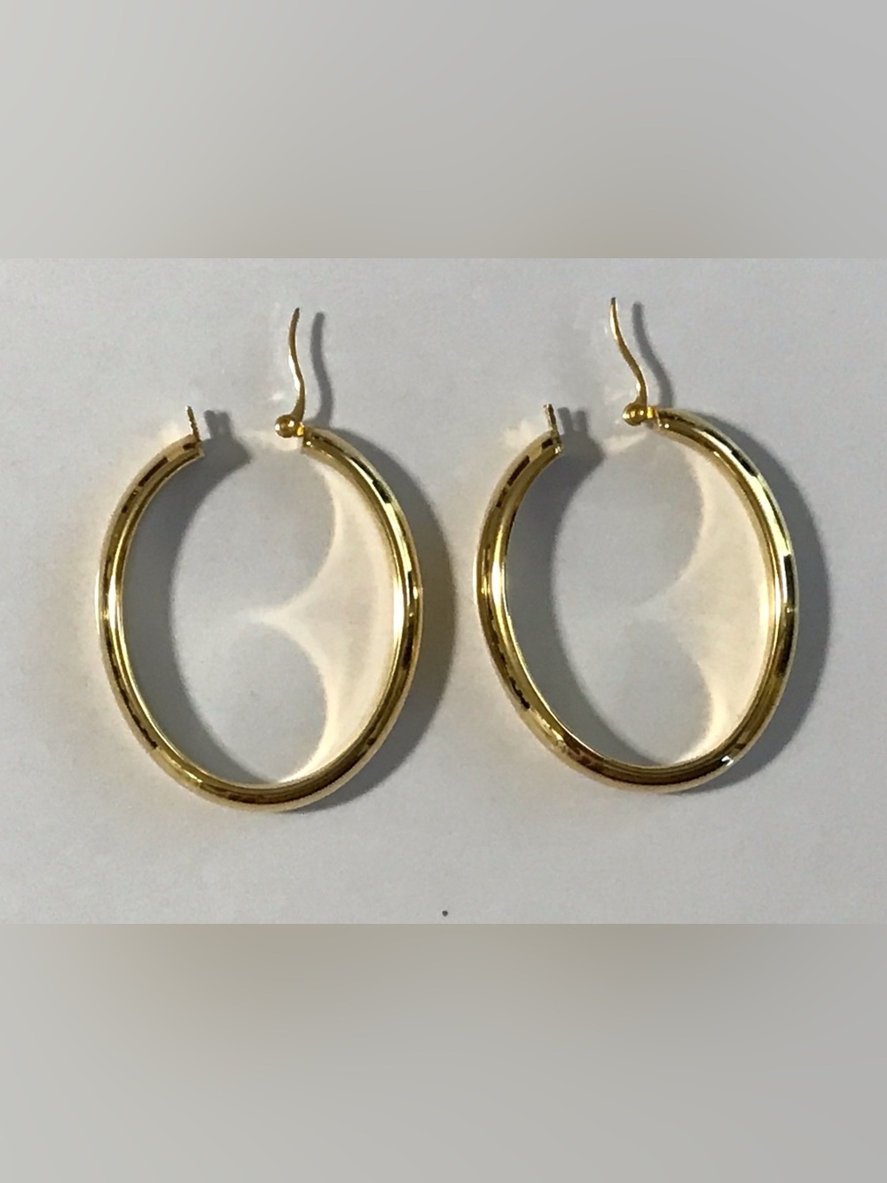 Fat Oval Hoops Gold Clad Stainless Steel